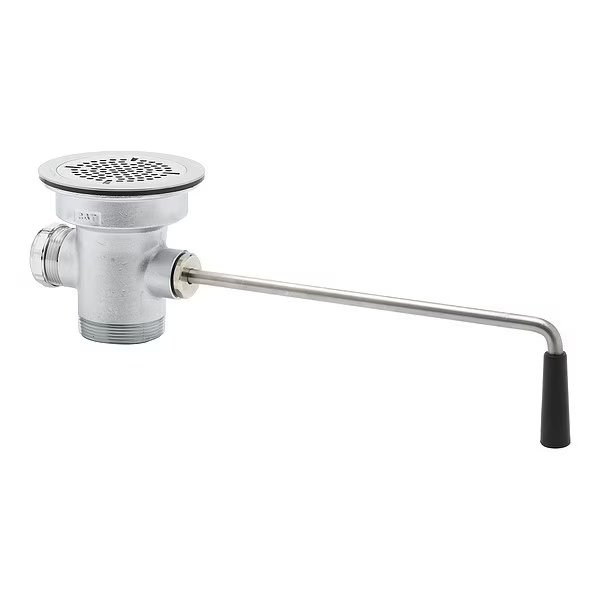 2" Pipe Dia., Brass, Twist Handle, Waste Valve, T&S Brass, Mfr#: B-3952