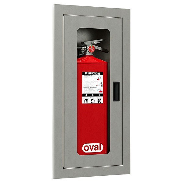 Fire Extinguisher Cabinet, 31.125" O.H, Oval, Mfr#: CRSS-040100