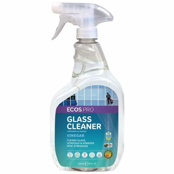 Liquid Glass Cleaner, Clear, Vinegar, Trigger Spray Bottle, 6 PK, Ecos Pro, Mfr#: PL9300/6
