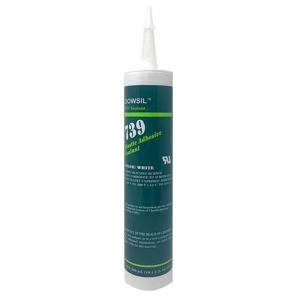 Sealant, 10.1 oz, Cartridge, Black, Silicone Elastomer Base, Dow, Mfr#: 99180649
