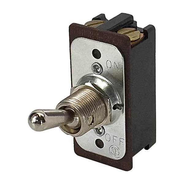 Toggle Switch, DPST, 4 Connections, On/Off, 10A @ 250V AC/20A @ 125V AC, Screw Terminal, Carling Technologies, Mfr#: EK204-73