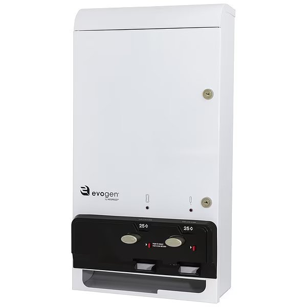 Sanitary Napkin/Tampon Dispenser, Metal, Evogen, Mfr#: EV1-25