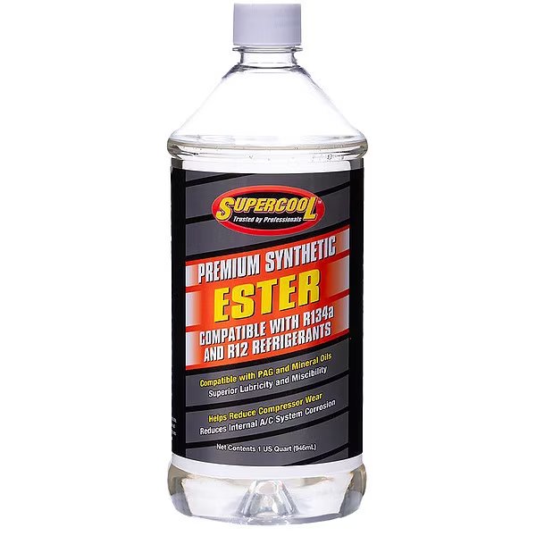 A/C Compressor Ester Lubricant Plastic Bottle Yellow Tint, 1 PK, Supercool, Mfr#: E31