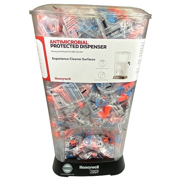Earplug Dispenser Antimicrobial, PK 400, Honeywell Howard Leight, Mfr#: HL400-MXM-30-AM