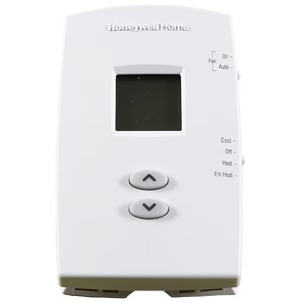 Vertical Non-Programmable Thermostats, 2 H 1 C, Hardwired/Battery, 20/30VAC, Honeywell Home, Mfr#: TH1210DV1007/U