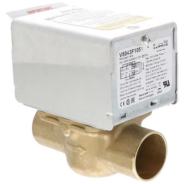 Valve, Zone, 1 In, 3.5 Cv, Honeywell Home, Mfr#: V8043F1051