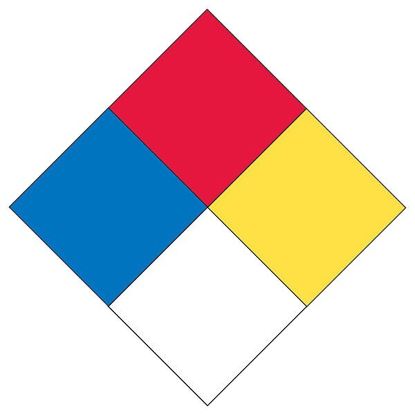 NFPA Diamond Label, 15inx15in, Vinyl, Labelmaster, Mfr#: H-V102