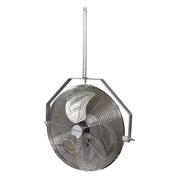 Industrial Fan, Ceiling Mount, 24 in Blade Dia, 120V, 7,951 cfm, Non-Oscillating
