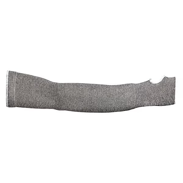 Cut-Resistant Sleeve, Cooling, ANSI/ISEA Cut Level A2, Seamless Knit, Thumbhole, 18 in L, Gray, L, Superior Glove, Mfr#: KTAG1T18T