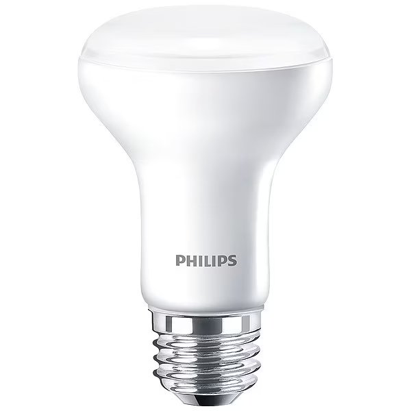5 W, Compact LED Bulb, White, R20, 2700K Temp. Frosted, Dimmable, Signify, Mfr#: 5R20/PER/927/P/E26/DIM 6/1FB T20