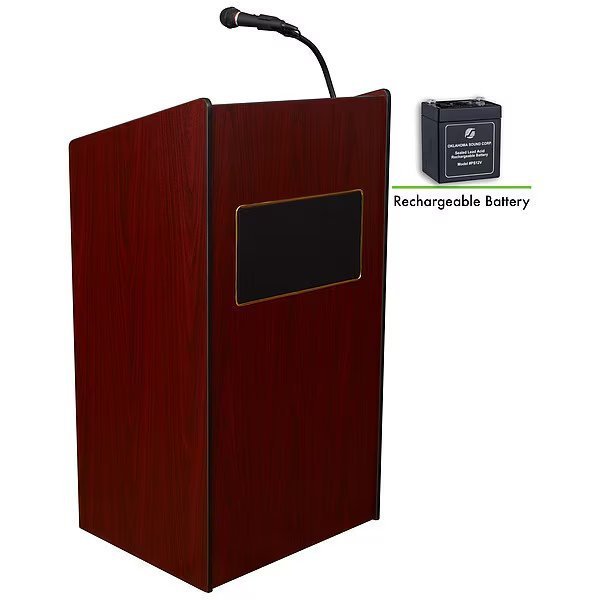 Aristocrat Sound Lectern Recharge Battery Mahogany, Oklahoma Sound, Mfr#: M6010-MY