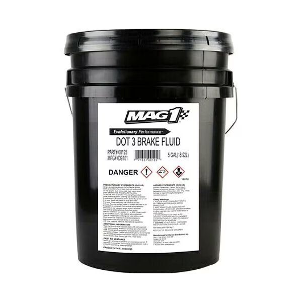 DOT 3 Brake Fluid, 5 gal, Glycol Base, Mag 1, Mfr#: MAG1125