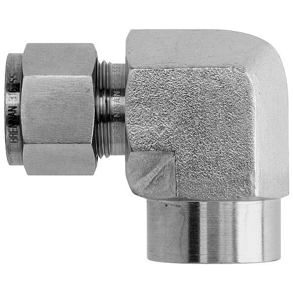Female NPT 90 Elbow, Gas, N2502, Brennan Industries, Mfr#: N2502-04-06-SS