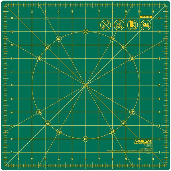 Cutting Mat, Green, L.N. 12'', W.N. 12'', Olfa, Mfr#: RM-12S-01