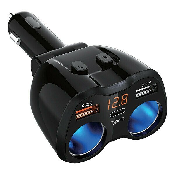 Adapter, 2-Way, 12 V DC, w/USB/ USB-C Ports, Powerdrive, Mfr#: PD9221USBCBL