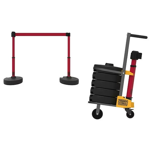 PLUS Barricade, Red, High Voltage Keep Out, Banner Stakes, Mfr#: PL4013