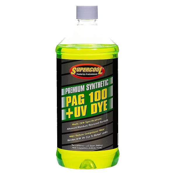 A/C Compressor PAG Lubricant, w/UV Dye Plastic Bottle Red/Yellow Tint, Supercool, Mfr#: P100-32D