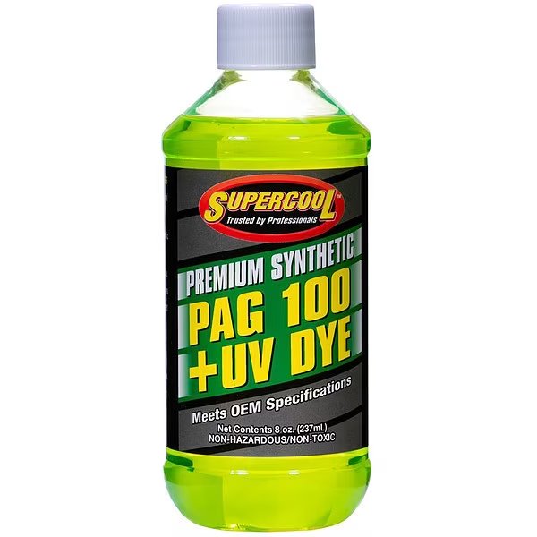 A/C Compressor PAG Lubricant, w/UV Dye Plastic Bottle Red/Yellow Tint, Supercool, Mfr#: P100-8D