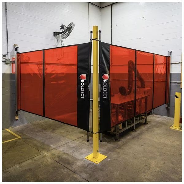 Weld Screen, 5.5 ft H, 20 ft W, Orange, Shaver Industries, Mfr#: 628242430135