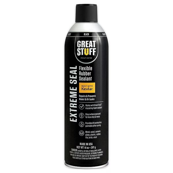 Leak Sealer, Rubber, Black, Spray, Great Stuff, Mfr#: GSEB14101