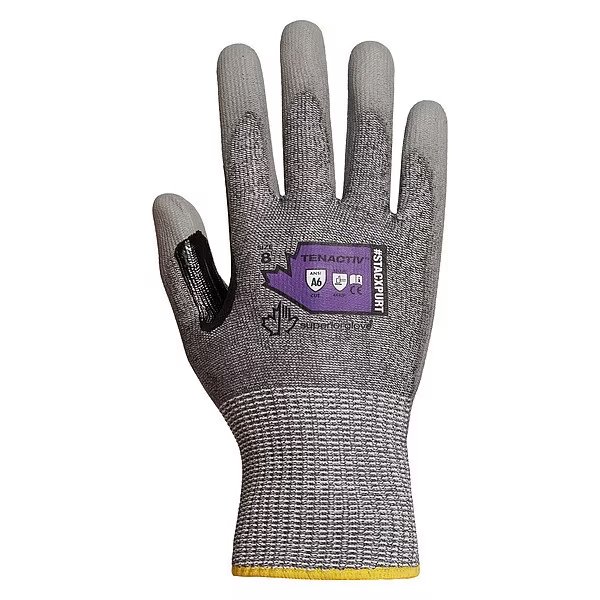 Cut Resistant Coated Gloves, A6 Cut Level, 13 ga, Black, ( 12 ), Superior Glove, Mfr#: STACXPURT12