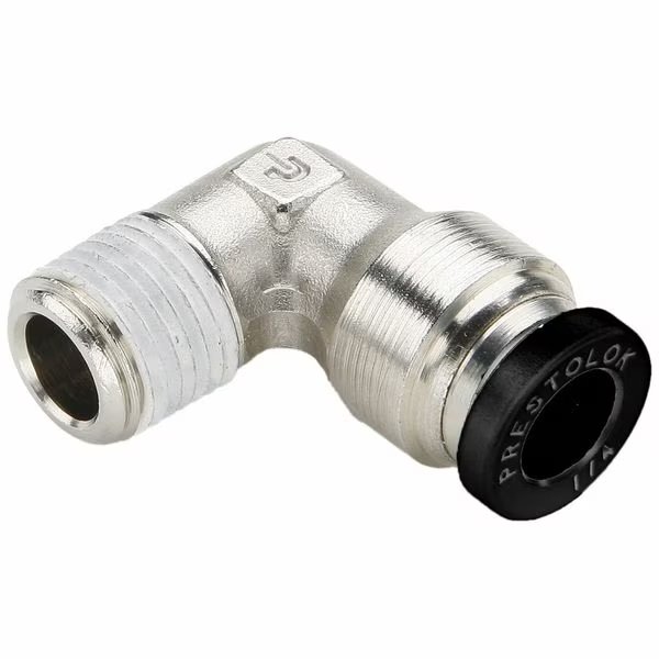 Push-to-Connect, Threaded Push-to-Connect Elbow, Brass, Silver, Parker, Mfr#: W169PLPNS-4-2