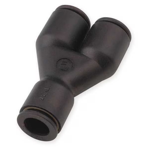 Push-to-Connect Wye Union, 4 x 6mm Tube Size, Nylon, Black, 10 PK, Legris, Mfr#: 3140 04 06