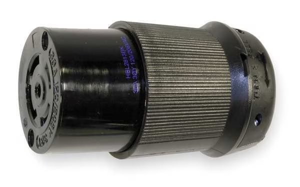 30A Locking Connector 4P 5W 120/208VAC L21-30R BK, Hubbell, Mfr#: HBL2813BK