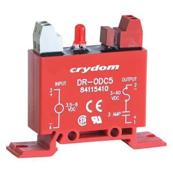 Input/Output Relay, 3A, DIN Rail, Red, Crydom, Mfr#: DR-ODC5