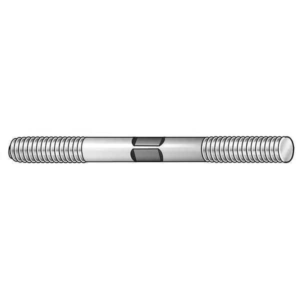 Double-End Threaded Stud, 5/8"-11 Thread to 5/8"-11 Thread, 6 in, Steel, Black Oxide, 2 PK, Te-Co, Mfr#: 40810