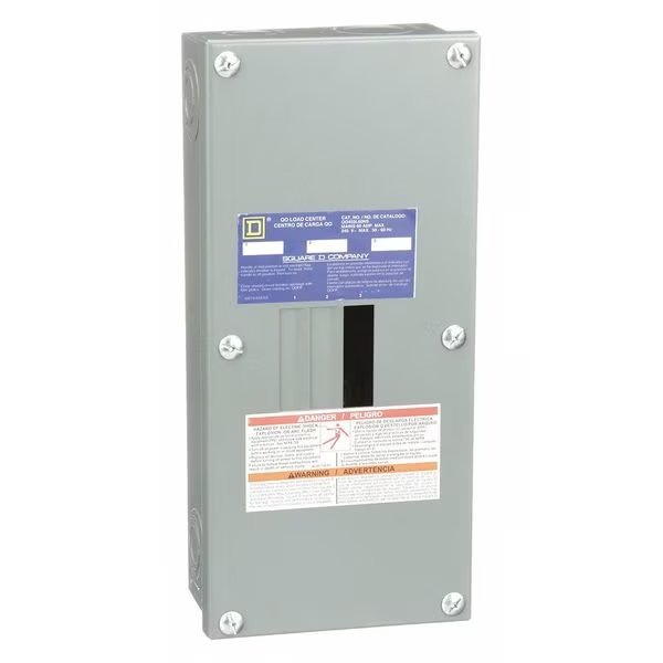 Load Center, QO, 3 Spaces, 60A, 120/240V AC, Main Lug, 3 Phase, Square D, Mfr#: QO403L60NS
