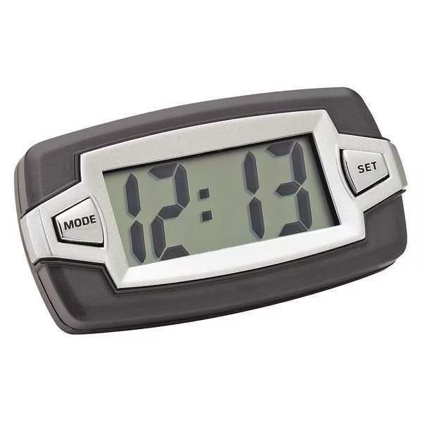 Digital Clock, Indicator, Black/Silver, Bell, Mfr#: 37007-8