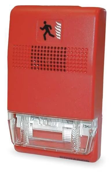 Chime Strobe, Red, H 27/32 x L 4 1/2 In, Edwards Signaling, Mfr#: EG1R-CVM