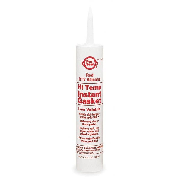 RTV Silicone Gasket Maker, Low Volatile Hi-Temp, 11.1 oz, Cartridge, Red, Pro Seal, Mfr#: 80728