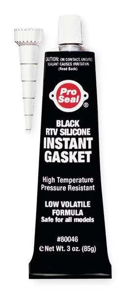 Oil-Resistant RTV Silicone Sealant, 3 oz, Black, Temp Range -75 to 500 Degrees F, Pro Seal, Mfr#: 80046