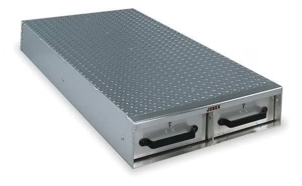 2 Drawer Long Floor Heavy-Duty Aluminum Drawer Storage 24"W x 6"H x 50"L, Crescent Jobox, Mfr#: 1402980