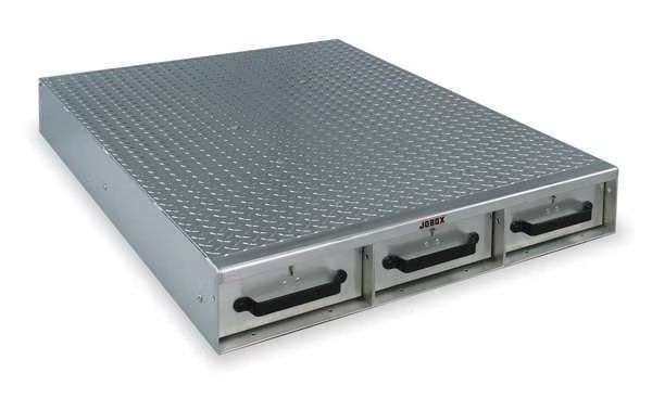 3 Drawer Long Floor Heavy-Duty Aluminum Drawer Storage 36 in W x 6 in H x 50 in L, Crescent Jobox, Mfr#: 1403980