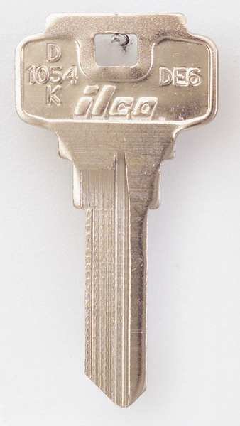Key Blank, Brass, Type DE6, 5 Pin, PK10, Kaba Ilco, Mfr#: D1054K-DE6
