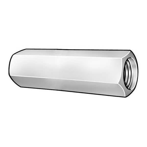 Coupling Nut, M12-1.75, 18-8 Stainless Steel, Not Graded, Plain, 1-1/2 in Lg, 5/8 in Hex Wd, EnjoyTool Select, Mfr#: 204597BG