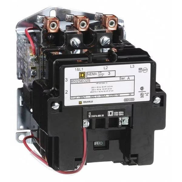 120VAC Non-Reversing Magnetic Contactor 3P 90A NEMA 3, Hz: 50/60, Square D, Mfr#: 8502SEO2V02S