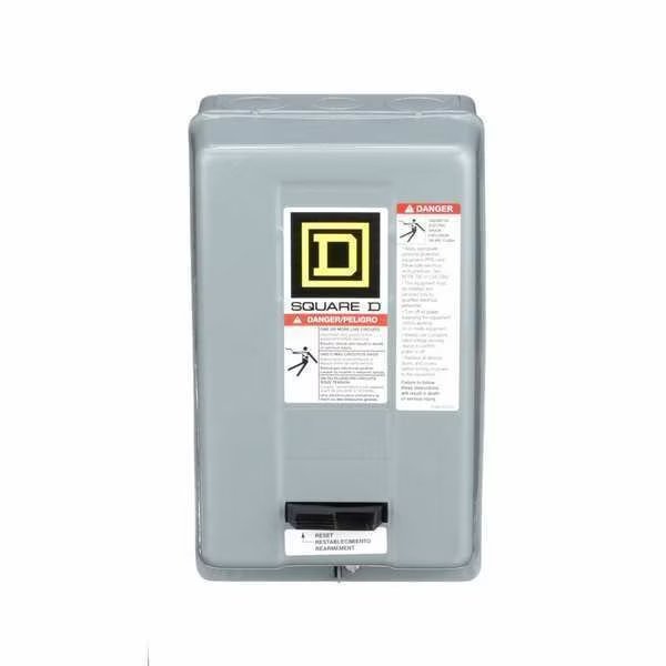 Nonreversing Magnetic Motor Starter, 1 NEMA Rating, 240V AC, 3 Poles, No Auxiliary Contacts, Square D, Mfr#: 8536SAG12V03