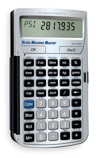 Construction Calculator, 7.0x1.0x5.0 In, Calculated Industries, Mfr#: 8025