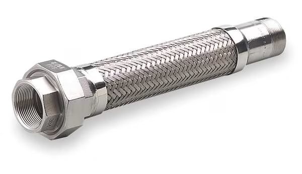 1-1/4" Dia x 24" L SS Flexible Metal Hose, Hose Master, Mfr#: G125SMU240
