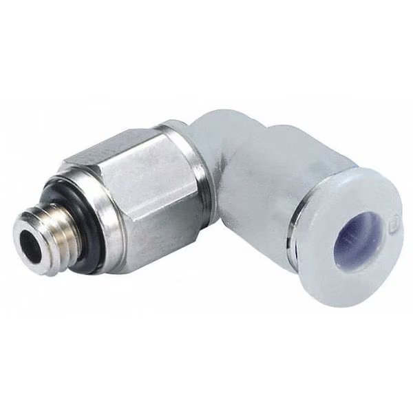 Push-to-Connect Swivel Elbow, 1/4 in Tube Size, PBT, White, 10 PK, Norgren, Mfr#: M24470410