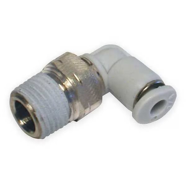 Swivel Elbow, 5/32 in Tube Size, PBT, White, 10 PK, Norgren, Mfr#: M24470218