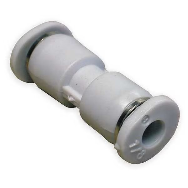Straight Union, 1/8 in Tube Size, PBT, White, 10 PK, Norgren, Mfr#: M20200100