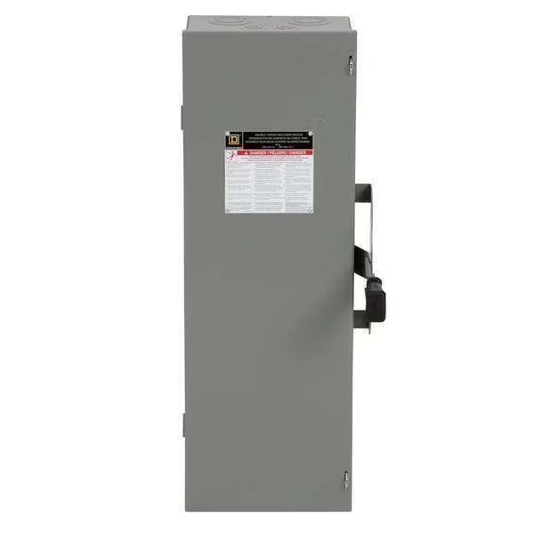 Nonfusible Safety Switch, Heavy Duty, 600V AC, 3PDT, 60 A, NEMA 1, Square D, Mfr#: DTU362