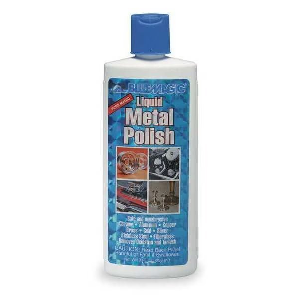 Liquid Metal Polish, Size 8 oz., Bottle, Blue Magic, Mfr#: 200-06