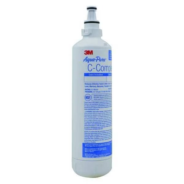 Quick Connect Filter, 0.8 gpm, 0.5 Micron, 2-3/8" O.D., 8 7/8 in H, 3M Aqua-Pure, Mfr#: 5618044