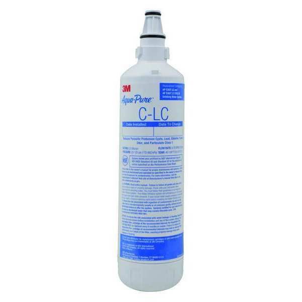 Quick Connect Filter, 0.8 gpm, 0.5 Micron, 2-3/8" O.D., 12 7/8 in H, 3M Aqua-Pure, Mfr#: 5618046